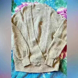 Silent + Noise mauve pink wrap bottom sweater size S